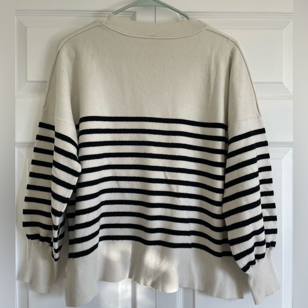 Striped Black and White Sweater - Picture 2 of 3